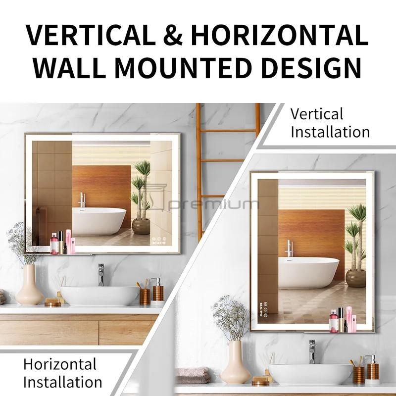 LED Bathroom Vanity Mirror Wall Mounted Smart Mirror Wholesale LED Bathroom Backlit Wall Glass Vanity Mirror Tube Strip