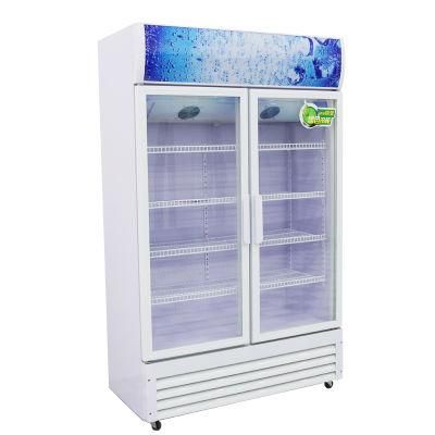 Glass Display Cabinet Commercial Beverage Cooler Chiller Refrigerator Supermarket Freezer