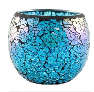 Wholesale Home Decoration Gift Glassware Mosaic Glass Candle Holder Factory
