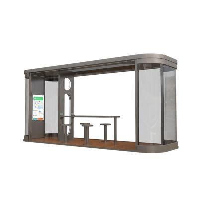 Modern Advertising Solar Energy Bus Stop Shelter with Mupi