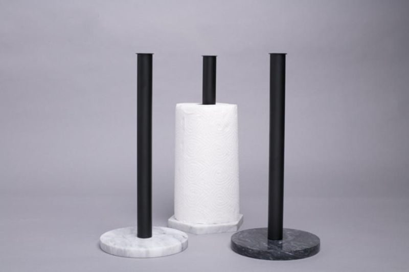 Manufacturer French Round/Hexagon Marble Base Paper Towel Holder Marble Handicrafts for Bathroom Use in Home and Hotel