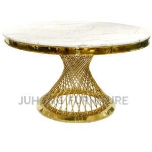 Strong Quality Modern Gold Base Round Wedding Table (HM-K056)
