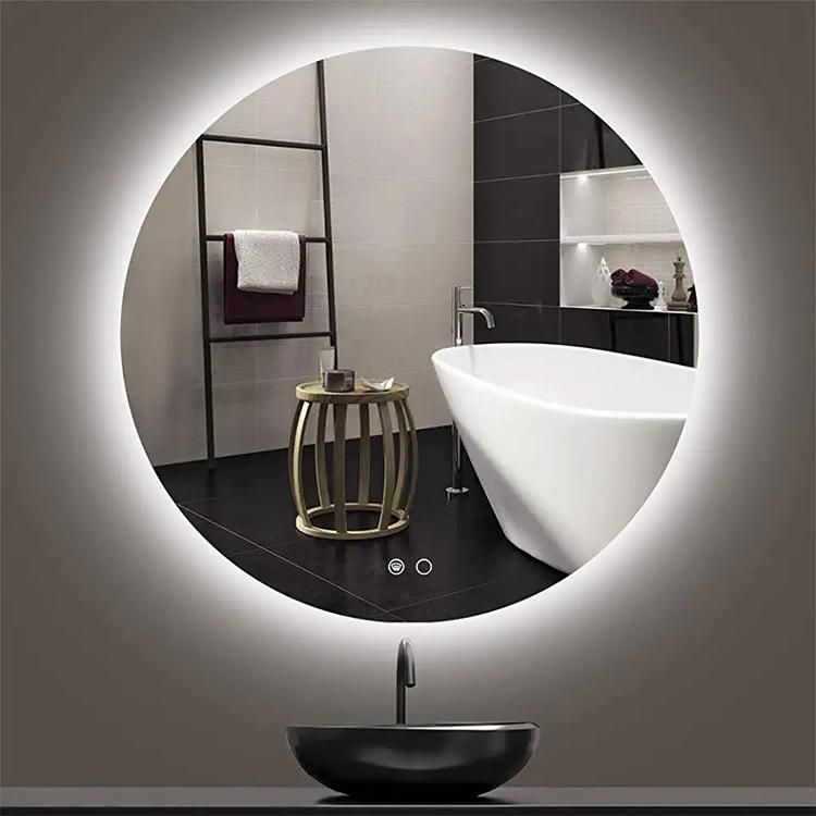 Custom Round Bathroom Frame Less Wall Mounted LED Mirror Lighting Wholesale