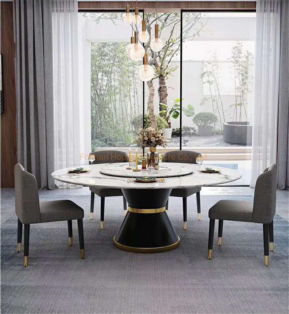 Round Glass Top Hotel Furniture Luxury Style Wedding Furniture Golden Stainless Steel Base Dining Table