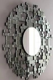 120X90cm Glass Texture Decorative Wall Mirror Gold Full Length Mirror