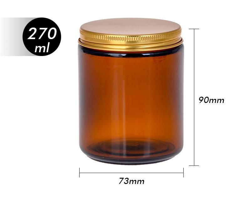 8oz Empty Glass Candle Holder with Lid Round Glass Tea Light Candle Holdercandle Making with Lids