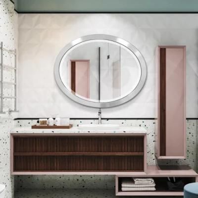 Oval Frame Stainless Steel Modern Wall Mirror Bathroom with Steel for Bathroom Beveled Mirror