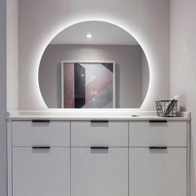 Single Sided Home Decoration Large Semicircular Designer Wall Mounted Bathroom Mirror