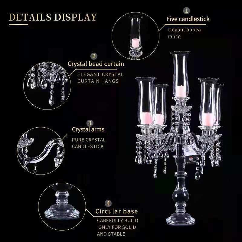 K9 Crystal Glass Candlestick Candle Stand Wedding Table Candelabra