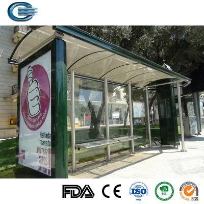 Huasheng Bus Stop Shade Structure China Bus Stop Rain Shelter Supply Air Conditioning Metal Bus Stop Shelter with Glass Door Bus Shelter