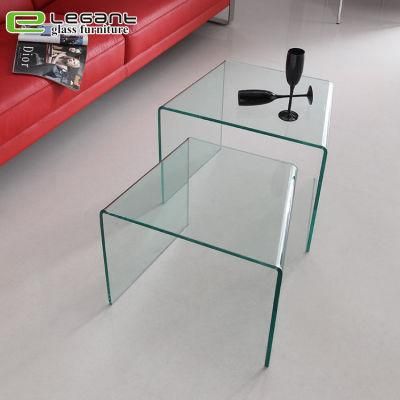 Living Room Furniture Extendable Clear Glass Coffee Side Table