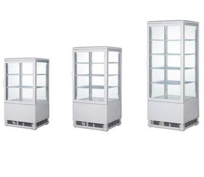 Vertical Chiller Showcase Four Side Glass Door for Beverage