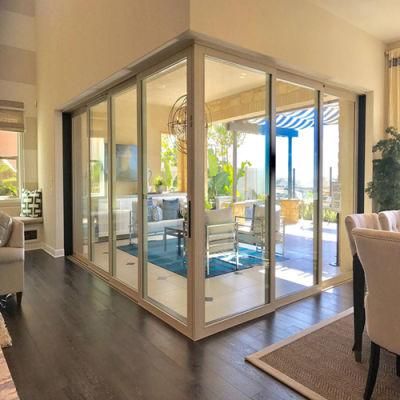 Australia Standard Aluminium Entrance Door Profile with Tempered Glazed Sliding Doors for Buildings