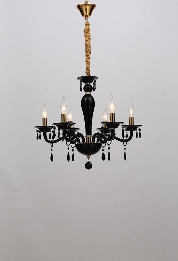 Large Luxury Vintage for Home Lighting Furniture Decorate Indoor Living Room Custom Black Crystal Chandelier Factory Supply