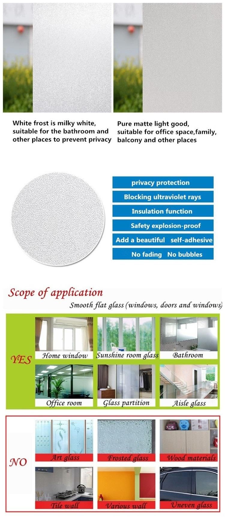 Gliiter Privacy Window Film Translucent Static Cling Sticker for Home Security and Decorative Opaque Vinyl Glass Effect