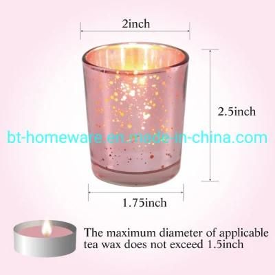 82ml 2.5oz Electroplated Wishing Glass Candle Holder Mercury Glass Tea Candle Holder Very Suitable for Wedding, Party Home Decoration