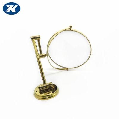 Double Face Brass Bathroom Wall Mounted Decorative Folding Shower Mirror for Make up