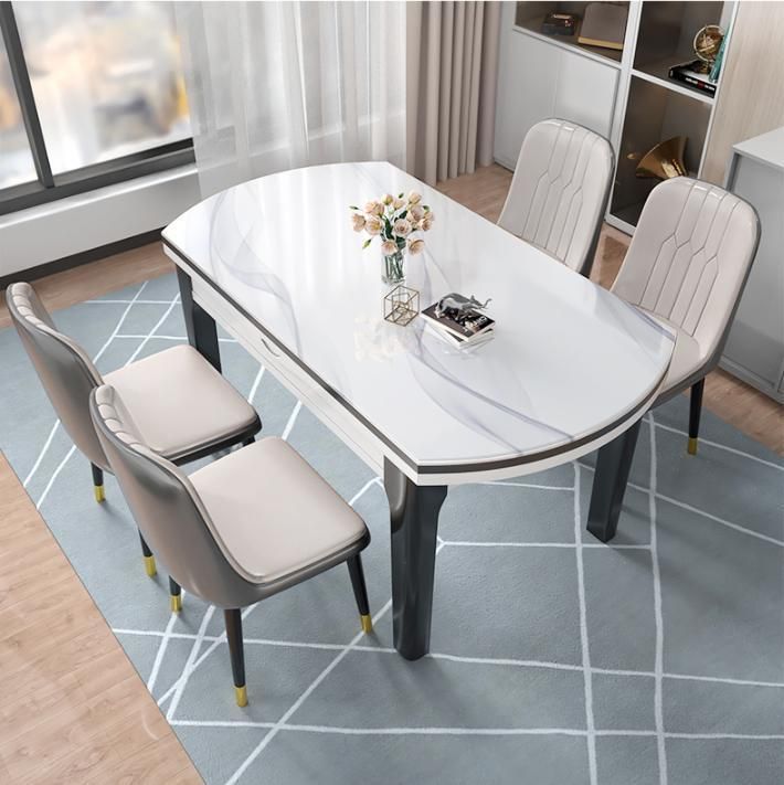 Tempered Glass Desktop Rectangular Modern Minimalist Variable Round Table Small Apartment Table