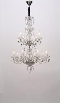 European Style Candlle Clear Unique New Modern Living Room Indoor Design Crystal Chandelier China Manufacture Suppiler