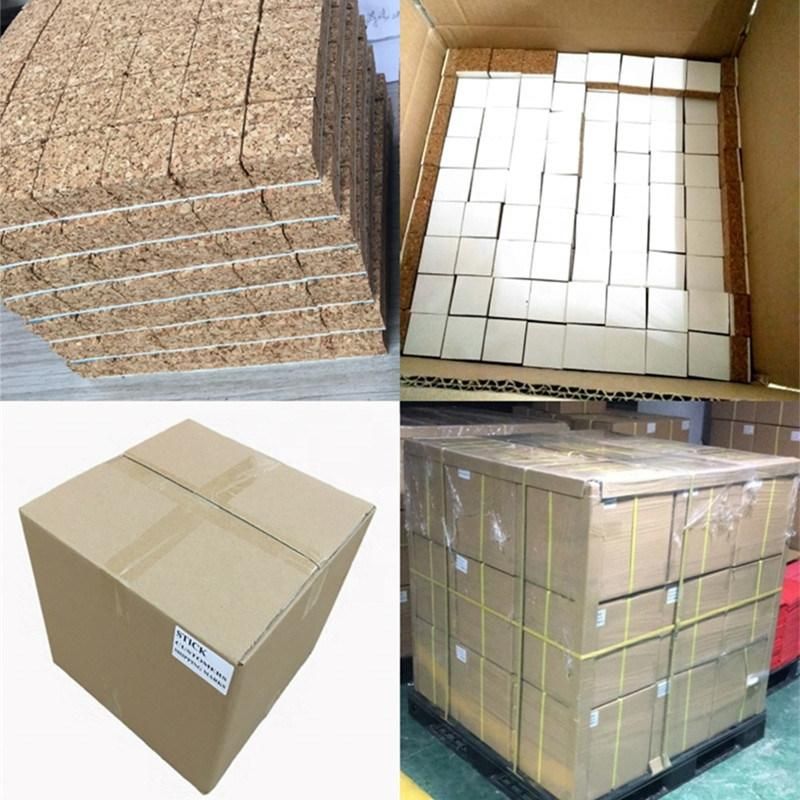 Self-Adhesive Square Cork Pad with Cling Foam for Glass Protecting -35*35*14+2mm