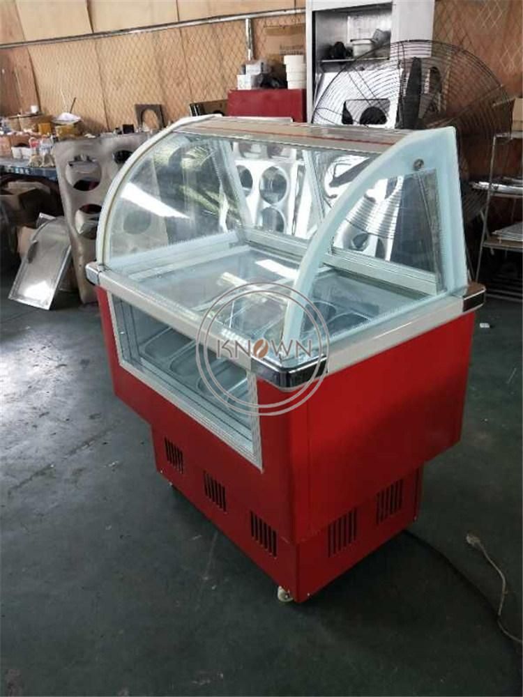 Chest Freezer Glass Door Chiller Fast Food Ice Cream Display Cooler Refrigerator Showcase Supermarket Deep Popsicle Freezer