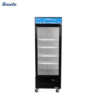 Black Swing Glass Door Merchandiser Refrigerator Cold Drink Showcase