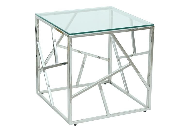 Living Room Modern Furniture Stainless Steel Glass Coffee Center Living Room Table