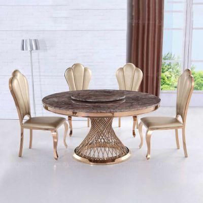 Round Wedding Dining Room Furniture Restaurant Marble Dining Table