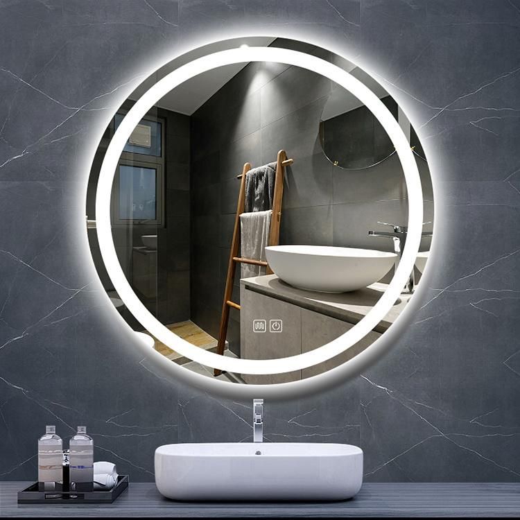 Wholesale Cheap Vanity Mirror Round Modern Style Lighted LED Wall Hanging Mirror for Bathroom