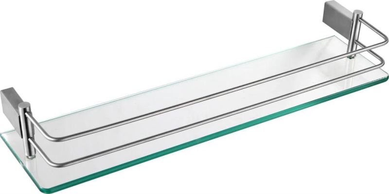 Rectangle Clear Tempered Safety Glass Shelf for Bathroom