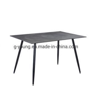 Glass Top Black Base Home Dining Table