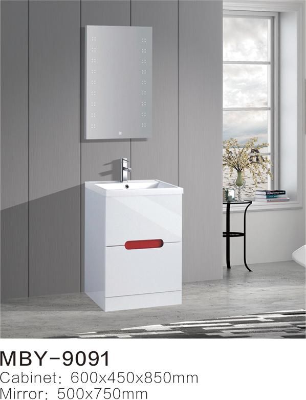 New Design Floor Standing Round Mirror Handless Modern Vanity Bathroom Cabinet