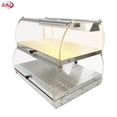 Automatic Industrial Heating Panel Glass Food Pastry Display Warmer Showcase