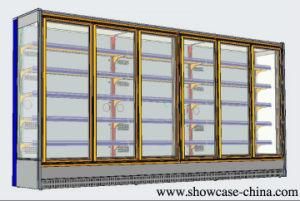 Supermarket Glass Door Air Cooled Refrigerated Upright Showcase Slim