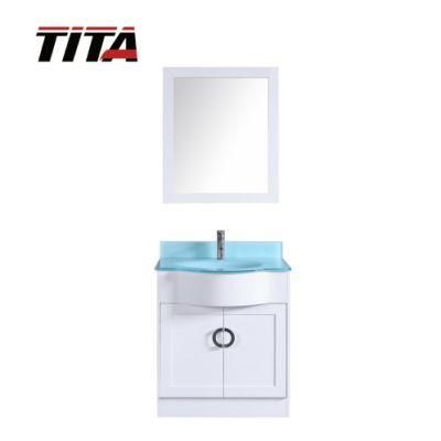 Tempered Glass Vanity Top Single Basin Bathroom Vanity T9229-30W