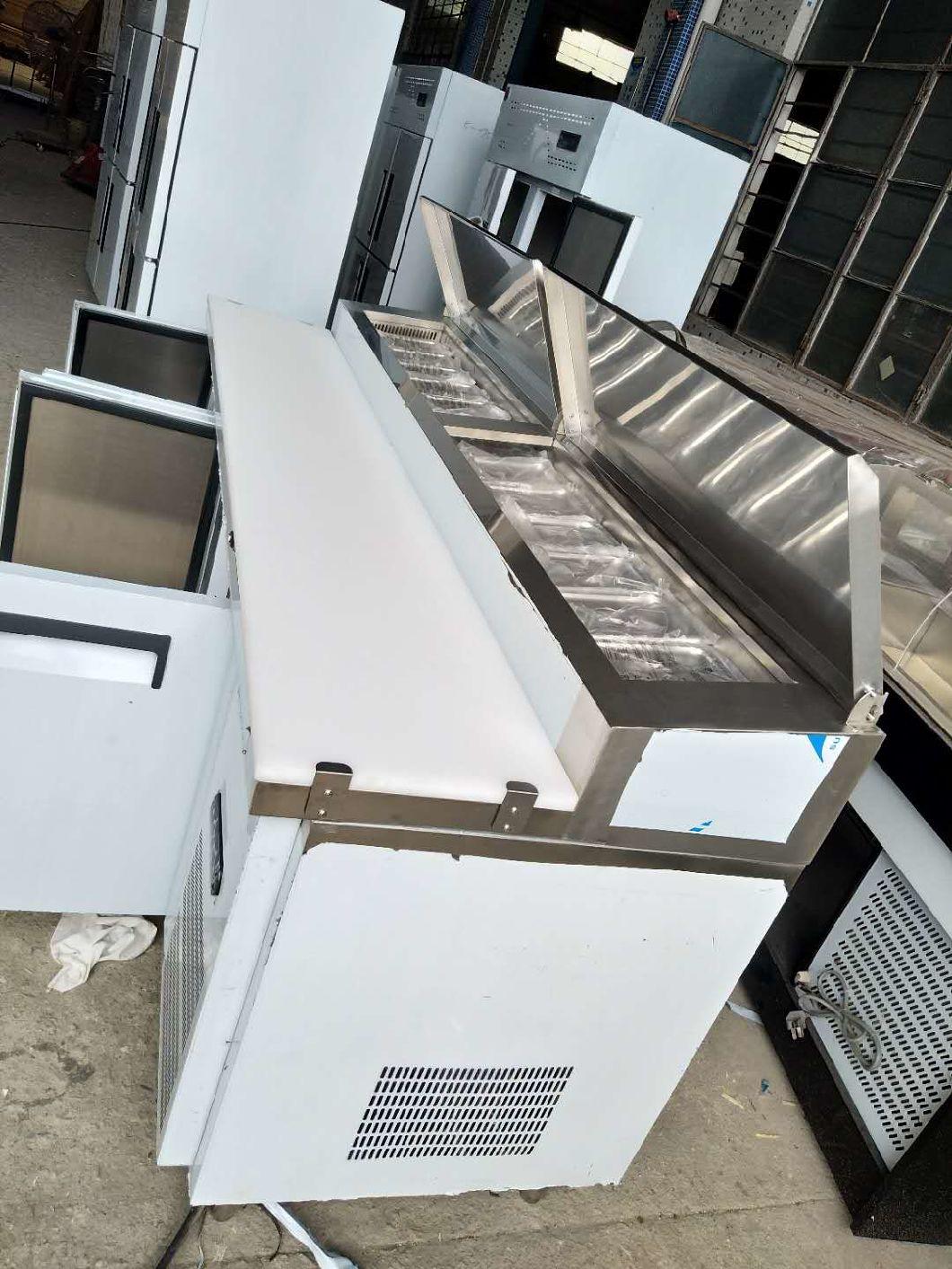 Customized Kitchen Equipment Stainless Steel Pizza Workbench Refrigerator Freezer