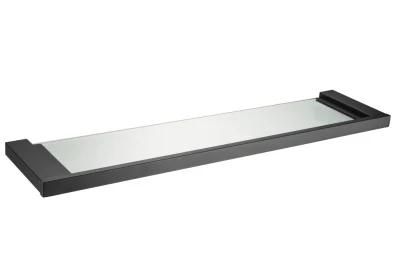 Bathroom Accessories Wall Mounted Stainless Steel 304 Glass Shelf Matt Black