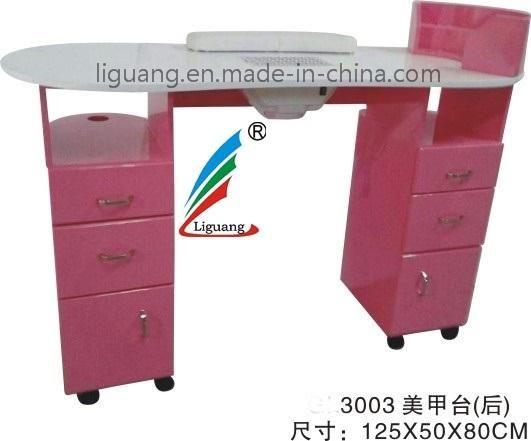 Salon Furniture Nail Dryer Table with Glass Top