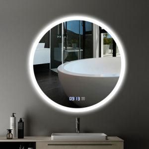 23.8 Inch Frameless Round LED Bathroom Makeup Mirror with Lights