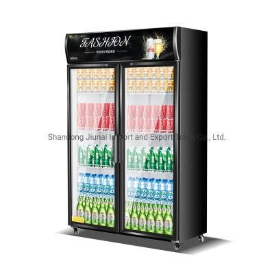 Two Glass Defrosting Doors Beverage Cola Display Cooler Beer Refrigerator Showcase