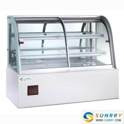 Bakery Glass Chiller Display Bread Ckae Display Cabinet with Lights