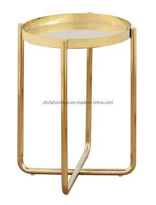 European Style Metal Golden Coffee Table Side Table for Hotel and Living Room