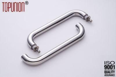 Stainless Steel 304 Tube Glass Door Handle Offset Pull Handle