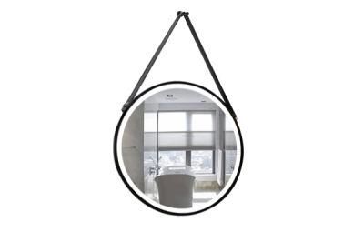 Bathroom Wall Mounted furniture Mirror Round Shape Metal Frame LED Makeup Mirror for Home Hotel Decorative