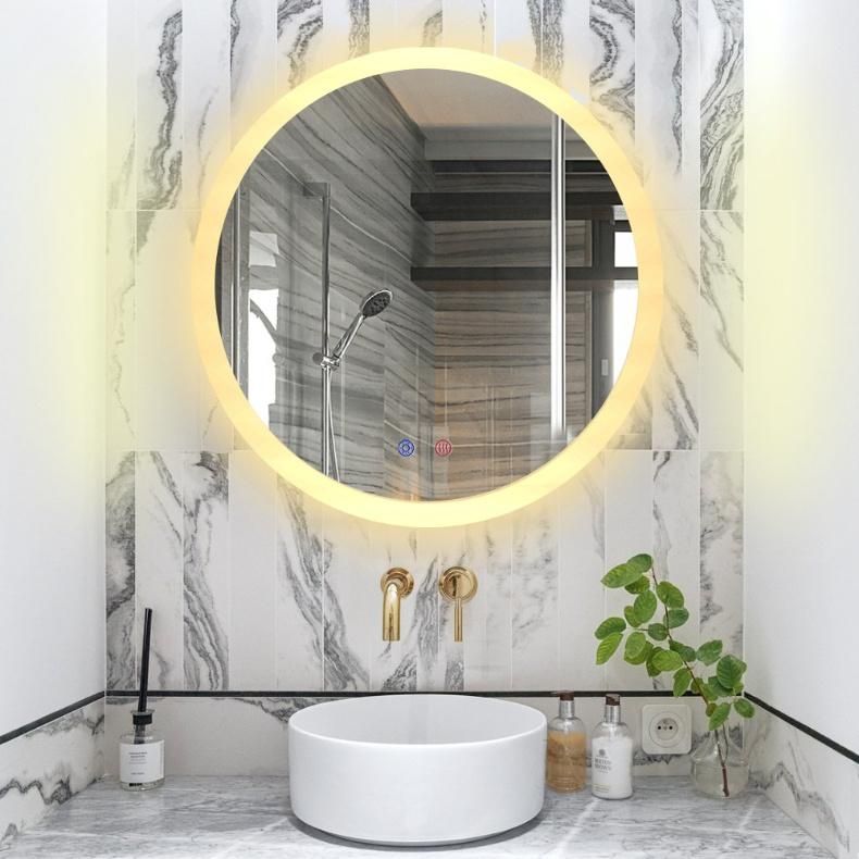 Defogger Round Mirror Hotel Bathroom Vanity Mirrors IP44 Rate