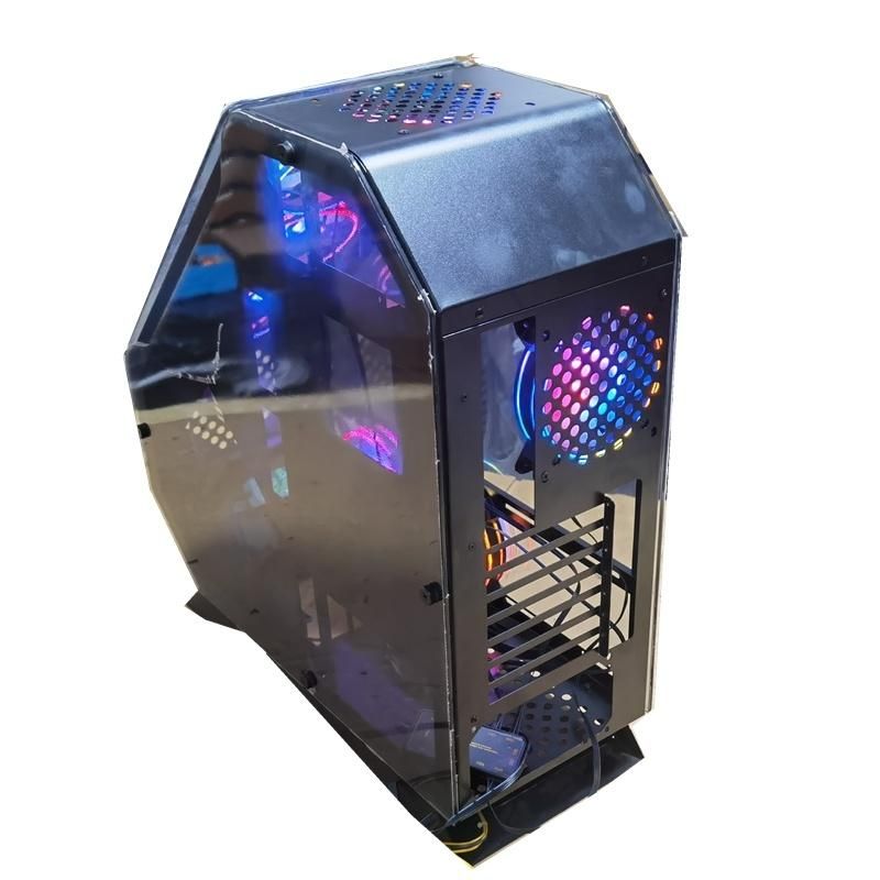4mm Tempered Side Glass Panel PC Gaming Computer Case Cabinet, 2022 Hot Sale ATX Gaming Case with RGB Cooling Fan, Design Supper Gaming OEM Factory