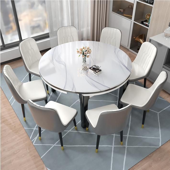 Tempered Glass Desktop Rectangular Modern Minimalist Variable Round Table Small Apartment Table