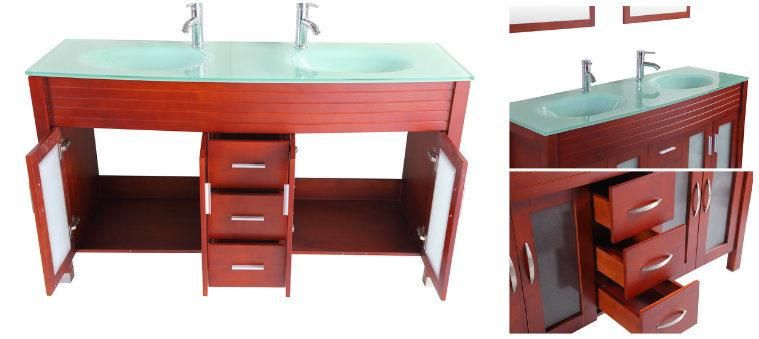 American Style 72" Inch Double Sink Bathroom Vanity Furniture Cabinet with Mirror