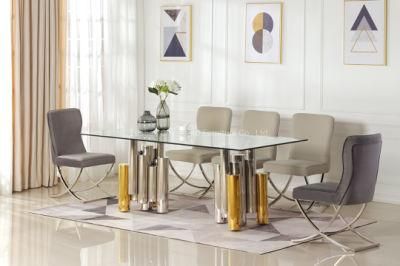New Design Stainless Steel Dining Table in Silver&Gold Color