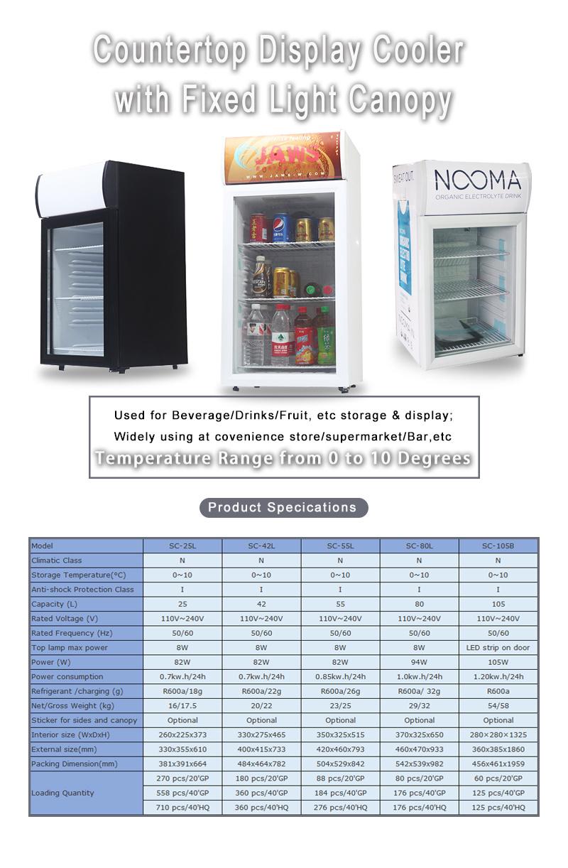 25L Single Glass Door Mini Bar Beer Beverages Showcase Sc-25L